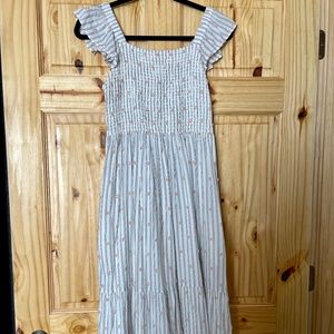 NWOT The Loft Midi Length Smocked Top Dress